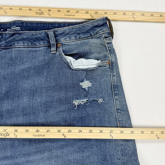 Old Navy Plus Women’s OG Straight High Rise Jean Denim Short 28 4X Blue - Picture 9 of 14